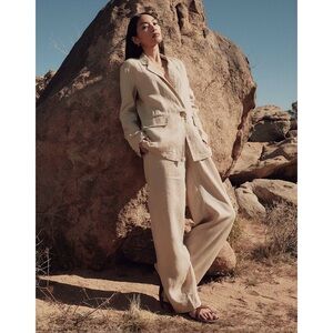 Quince 100% European Linen Wide Leg Pants in Driftwood